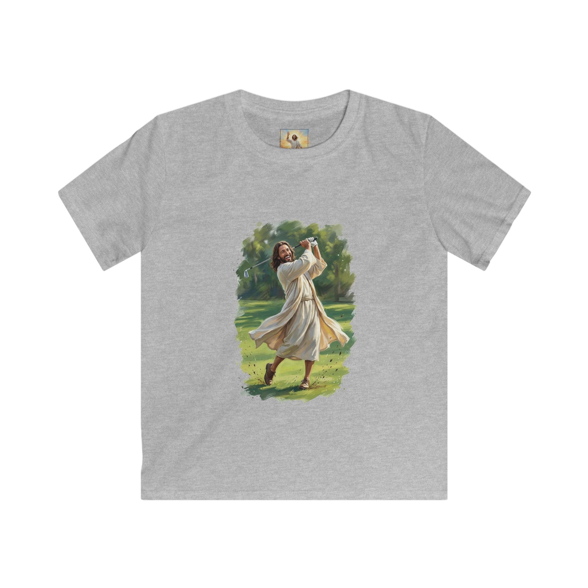 Kids God Shirt | Jesus Playing Golf Christian Kids T Shirt | Faith Apparel