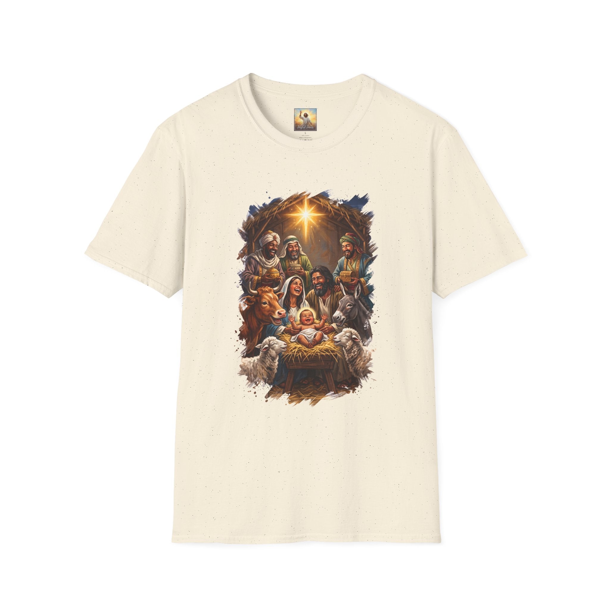 Nativity Shirt | Joyful Nativity Scene with Wise Men Christian Christmas T Shirt | Joyful Jesus