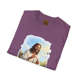 Jesus Painting Easter Eggs Shirt, Joyful Christian Art, Fun Easter Faith Tee