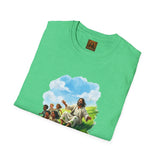 Jesus Easter Egg Roll Shirt, Kids and Jesus Spring Art, Christian Family Tee