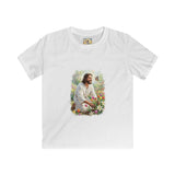 Kids Religious Shirt | Jesus in the Garden Christian Kids T Shirt | Joyful Jesus