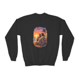 Kids Jesus Sweatshirt | Jesus on the Beach Christian Apparel Kids Crewneck Sweatshirt | Joyful Jesus Faith Sweatshirt