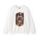 Jesus Santa Hat Sweatshirt | Jesus Down the Chimney with Gifts Funny Christmas Crewneck | Joyful Jesus