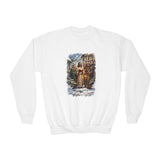 Kids Jesus Caroling Sweatshirt | Jesus Singing Christmas Carols Christian Christmas Kids Crewneck Sweatshirt | Joyful Jesus