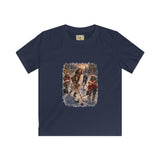 Kids Jesus Hockey Shirt | Jesus Playing Hockey with Kids Christian Christmas Kids T Shirt | Joyful Jesus