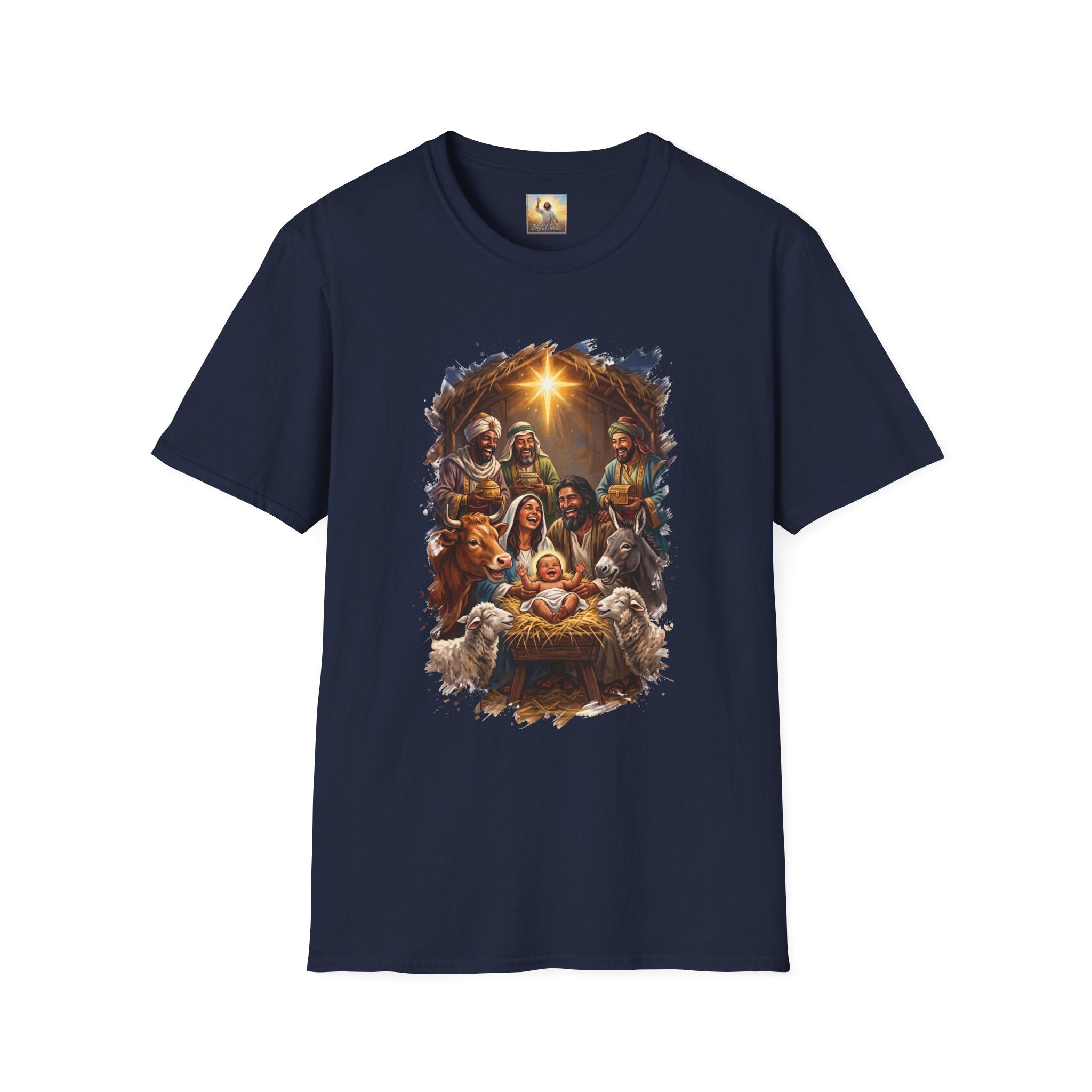 Nativity Shirt | Joyful Nativity Scene with Wise Men Christian Christmas T Shirt | Joyful Jesus