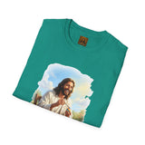 Jesus Painting Easter Eggs Shirt, Joyful Christian Art, Fun Easter Faith Tee
