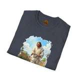 Jesus Mowing Lawn T-Shirt | Jesus with Lawn Mower, Religious Humorous Tee