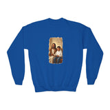 Kids Christian Sweatshirt | Jesus Playing Video Games Funny Jesus Kids Crewneck Sweatshirt | Joyful Jesus