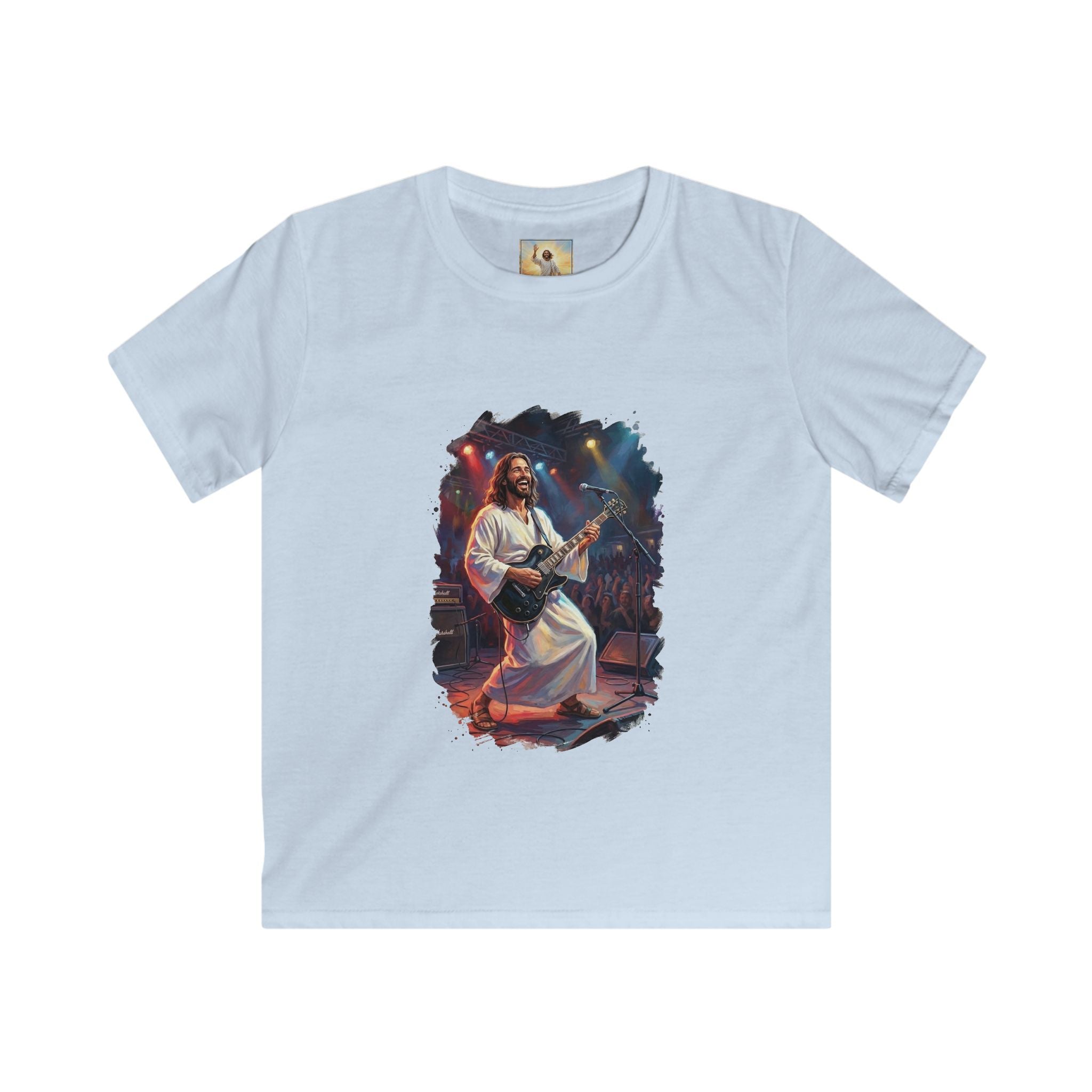Kids Christian Shirt | Jesus Playing Guitar at Concert Kids T Shirt | Joyful Jesus Faith Shirt
