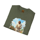 Jesus Mowing Lawn T-Shirt | Jesus with Lawn Mower, Religious Humorous Tee