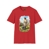Jesus Mowing Lawn T-Shirt | Jesus with Lawn Mower, Religious Humorous Tee