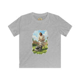 Kids Jesus Shirt | Jesus Mowing the Lawn Funny Kids T Shirt | Joyful Jesus