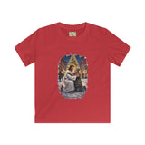 Kids Jesus Hug Shirt | Jesus Embracing a Stranger on Christmas Night Christian Kids T Shirt | Joyful Jesus