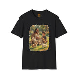 Funny Jesus Shirt | Jesus Playing with Puppies Christian T Shirt | Joyful Jesus