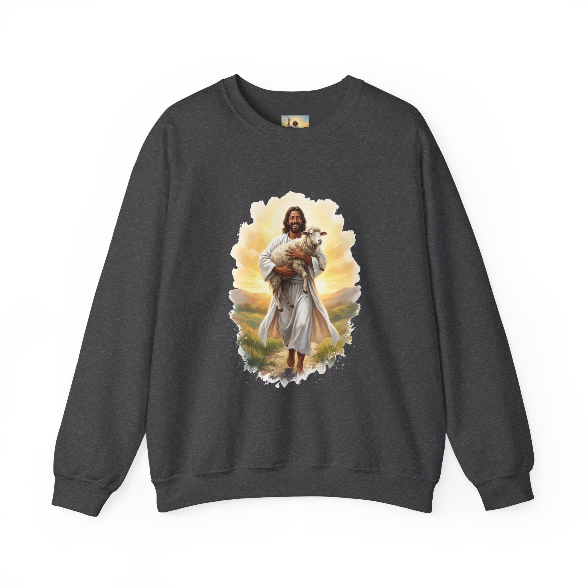 Jesus Sweatshirt | Lost Sheep Good Shepherd Christian Crewneck Sweatshirt | Joyful Jesus