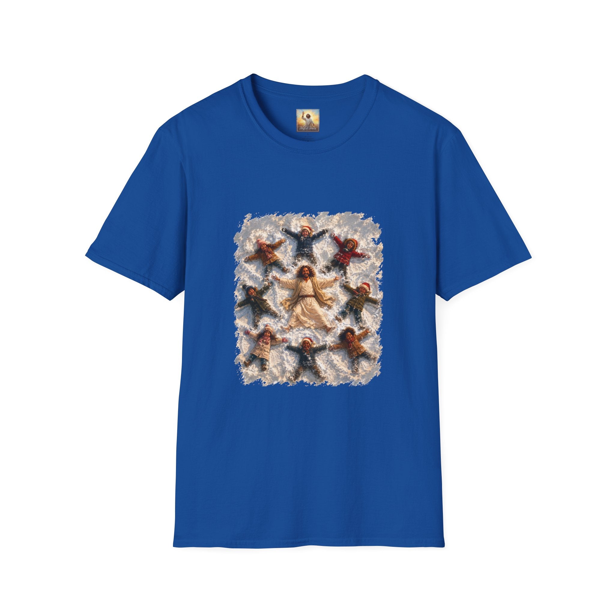 Christmas Jesus Shirt | Snow Angels with Jesus Christian Christmas T Shirt | Joyful Jesus