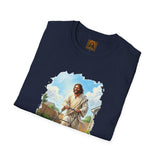 Jesus Mowing Lawn T-Shirt | Jesus with Lawn Mower, Religious Humorous Tee
