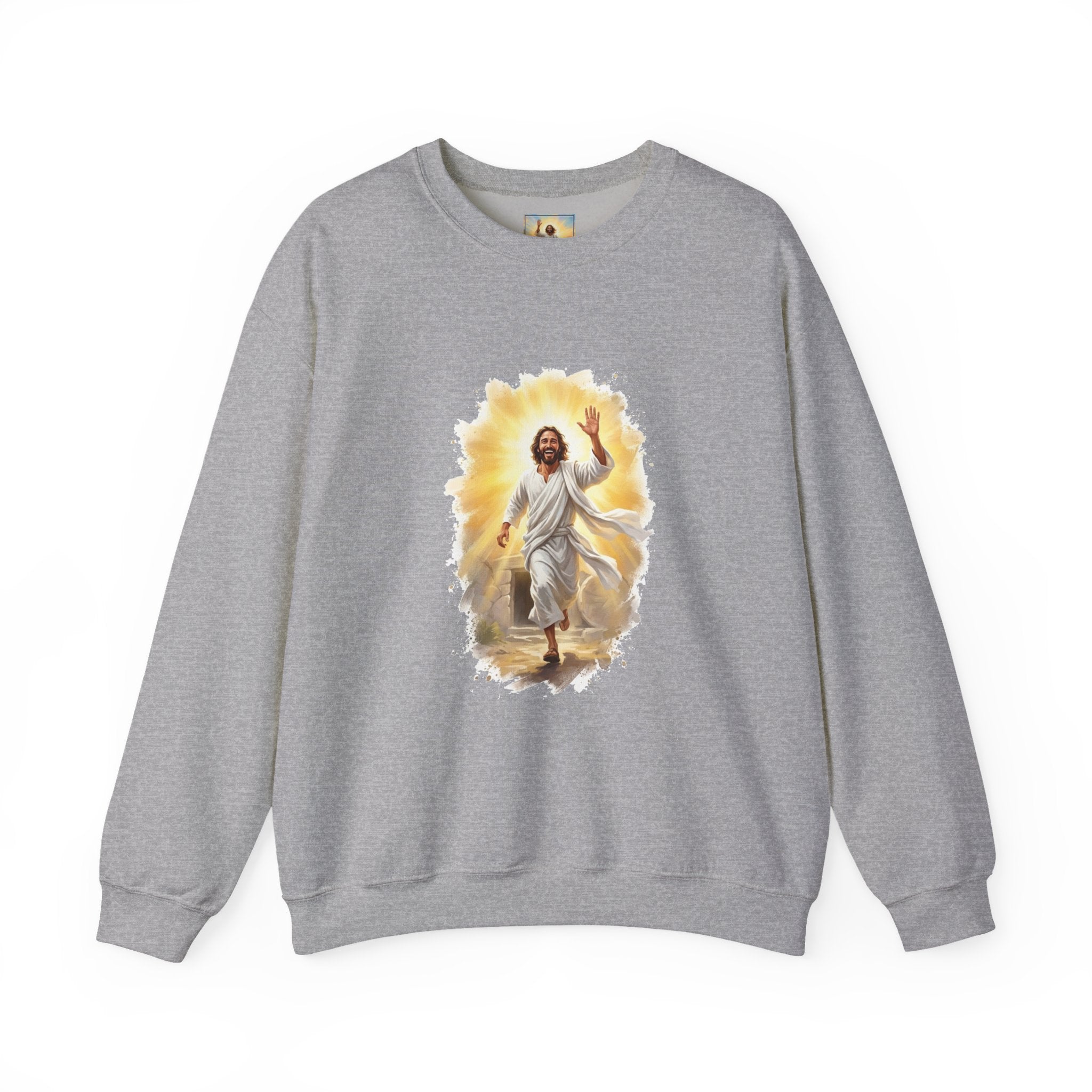 Jesus Sweatshirt | He Is Risen Christian Crewneck Sweatshirt | Joyful Jesus