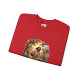 Jesus Basketball Sweatshirt | Jesus Playing Basketball with Kids Christian Crewneck Sweatshirt | Joyful Jesus