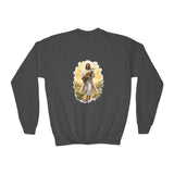 Kids Jesus Sweatshirt | Lost Sheep Good Shepherd Christian Kids Crewneck Sweatshirt | Joyful Jesus