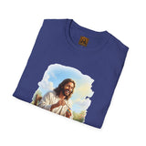 Jesus Painting Easter Eggs Shirt, Joyful Christian Art, Fun Easter Faith Tee