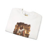 Funny Jesus Sweatshirt | Jesus Lifting Weights Christian Crewneck Sweatshirt | Faith Apparel