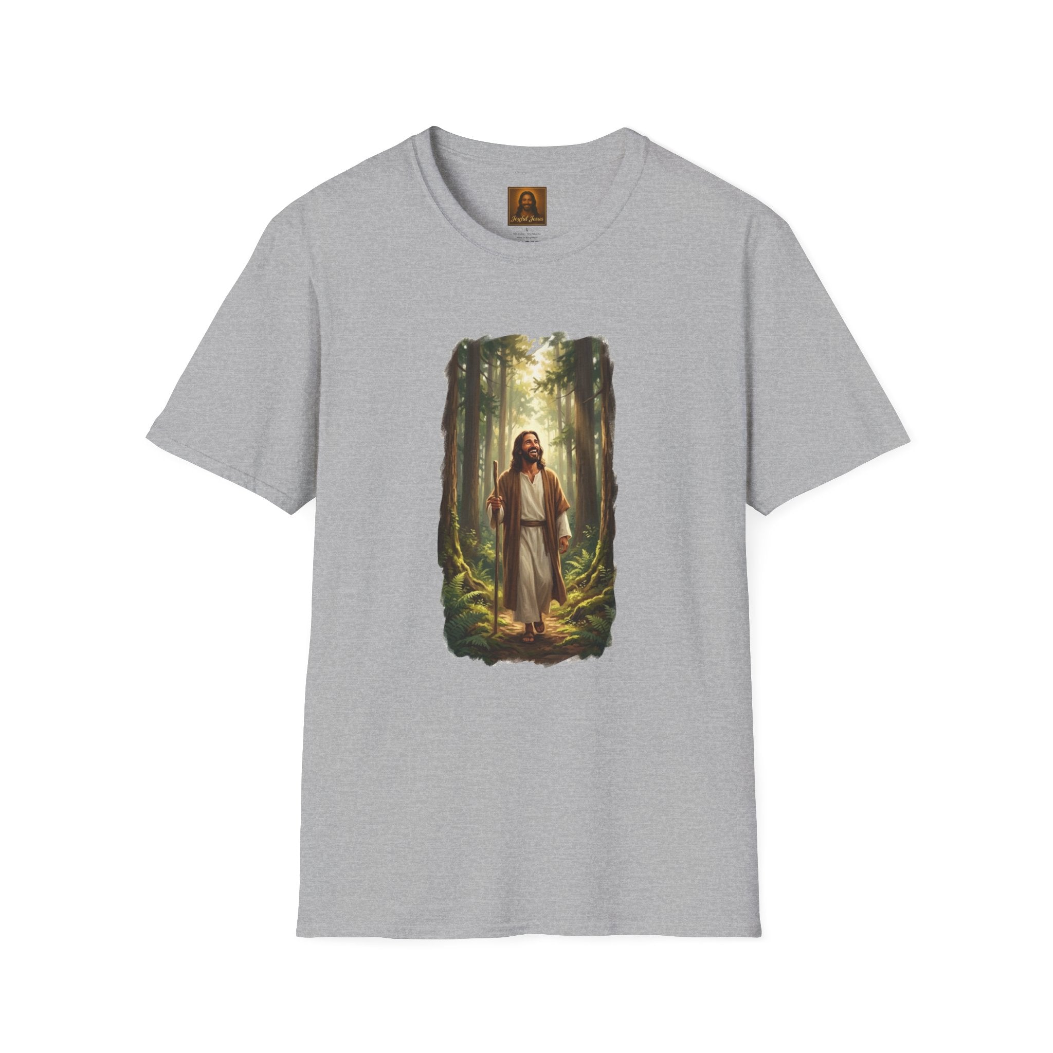Religious Shirt | Jesus Walking in the Woods Christian T Shirt | Faith Shirt