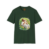Jesus with Baby Animals Shirt, Easter Lamb Bunny Chick Art, Christian Spring Tee