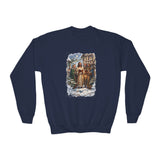 Kids Jesus Caroling Sweatshirt | Jesus Singing Christmas Carols Christian Christmas Kids Crewneck Sweatshirt | Joyful Jesus