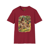 Funny Jesus Shirt | Jesus Playing with Puppies Christian T Shirt | Joyful Jesus