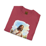 Jesus Painting Easter Eggs Shirt, Joyful Christian Art, Fun Easter Faith Tee