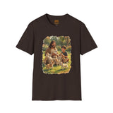 Funny Jesus Shirt | Jesus Playing with Puppies Christian T Shirt | Joyful Jesus