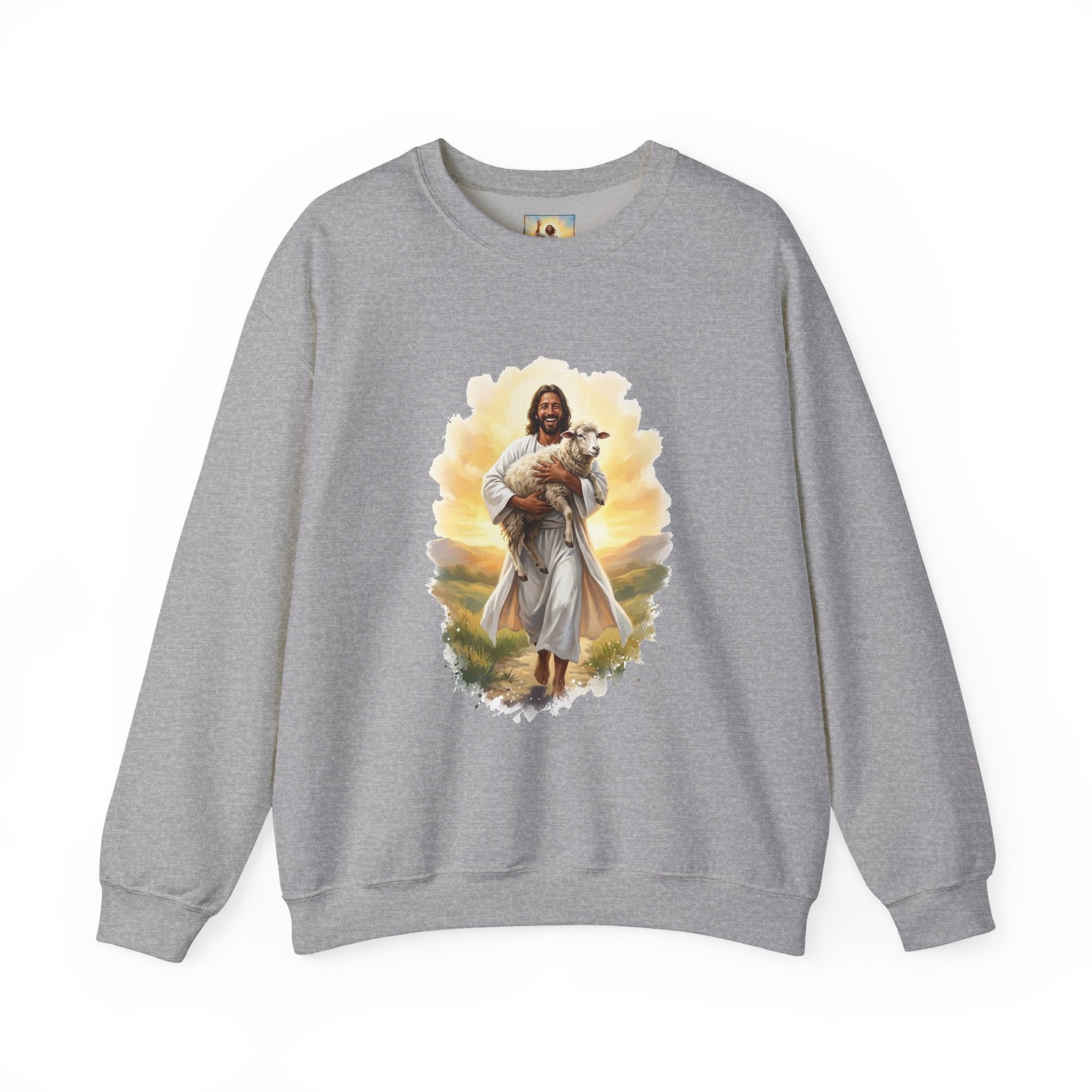 Jesus Sweatshirt | Lost Sheep Good Shepherd Christian Crewneck Sweatshirt | Joyful Jesus