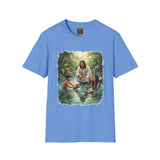 Christian Shirt | Jesus with Baby Otters Funny Christian T Shirt | Joyful Jesus