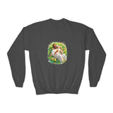 Kids Christian Sweatshirt | Jesus with Baby Animals Faith Kids Crewneck Sweatshirt | Joyful Jesus