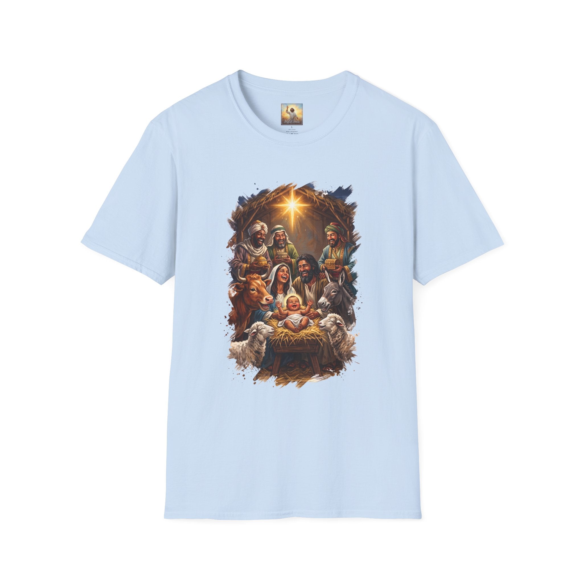 Nativity Shirt | Joyful Nativity Scene with Wise Men Christian Christmas T Shirt | Joyful Jesus