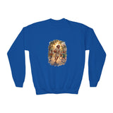 Kids Jesus Basketball Sweatshirt | Jesus Playing Basketball with Kids Christian Kids Crewneck Sweatshirt | Joyful Jesus