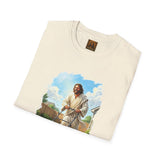 Jesus Mowing Lawn T-Shirt | Jesus with Lawn Mower, Religious Humorous Tee