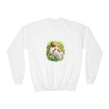 Kids Christian Sweatshirt | Jesus with Baby Animals Faith Kids Crewneck Sweatshirt | Joyful Jesus