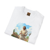 Jesus Mowing Lawn T-Shirt | Jesus with Lawn Mower, Religious Humorous Tee