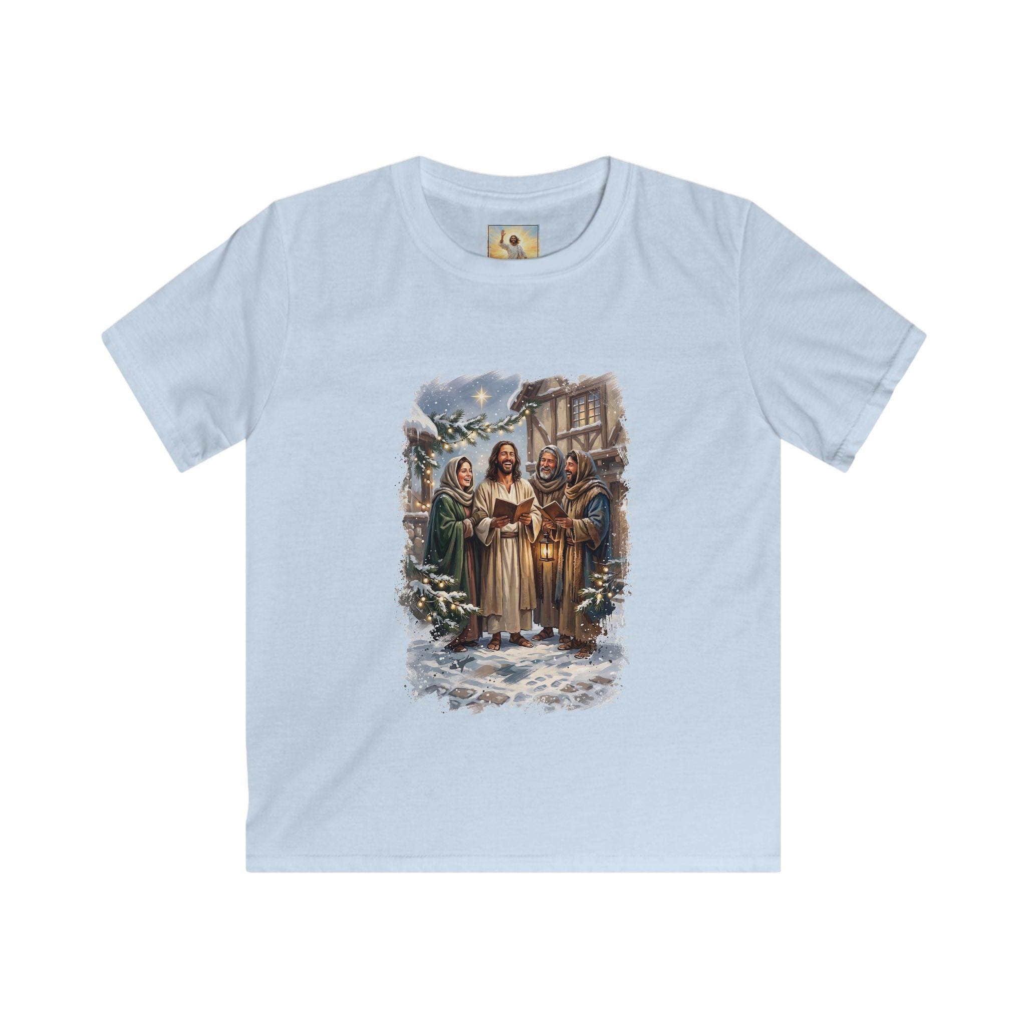 Kids Jesus Caroling Shirt | Jesus Singing Christmas Carols Christian Christmas Kids T Shirt | Joyful Jesus