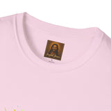 Jesus with Baby Animals Shirt, Easter Lamb Bunny Chick Art, Christian Spring Tee