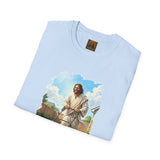 Jesus Mowing Lawn T-Shirt | Jesus with Lawn Mower, Religious Humorous Tee