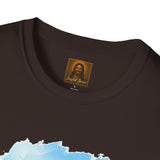 Jesus Mowing Lawn T-Shirt | Jesus with Lawn Mower, Religious Humorous Tee