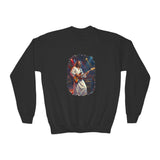 Kids Christian Sweatshirt | Jesus Playing Bass at Concert Kids Crewneck Sweatshirt | Joyful Jesus God Sweatshirt