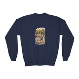 Kids Funny Jesus Sweatshirt | Jesus Playing Basketball Christian Kids Crewneck Sweatshirt | Joyful Jesus