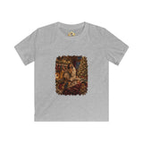Kids Christmas Eve Jesus Shirt | Jesus by the Fire with Sleeping Children Christian Kids T Shirt | Joyful Jesus