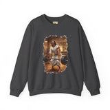 Funny Jesus Sweatshirt | Jesus Lifting Weights Christian Crewneck Sweatshirt | Faith Apparel