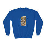 Kids Funny Jesus Sweatshirt | Jesus Playing Basketball Christian Kids Crewneck Sweatshirt | Joyful Jesus